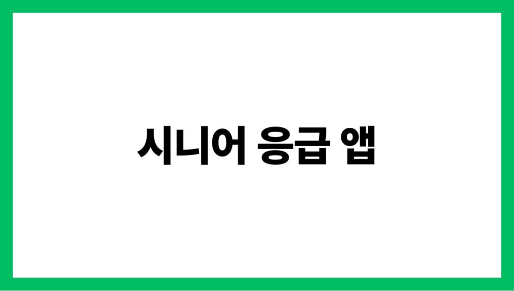 시니어 응급 앱