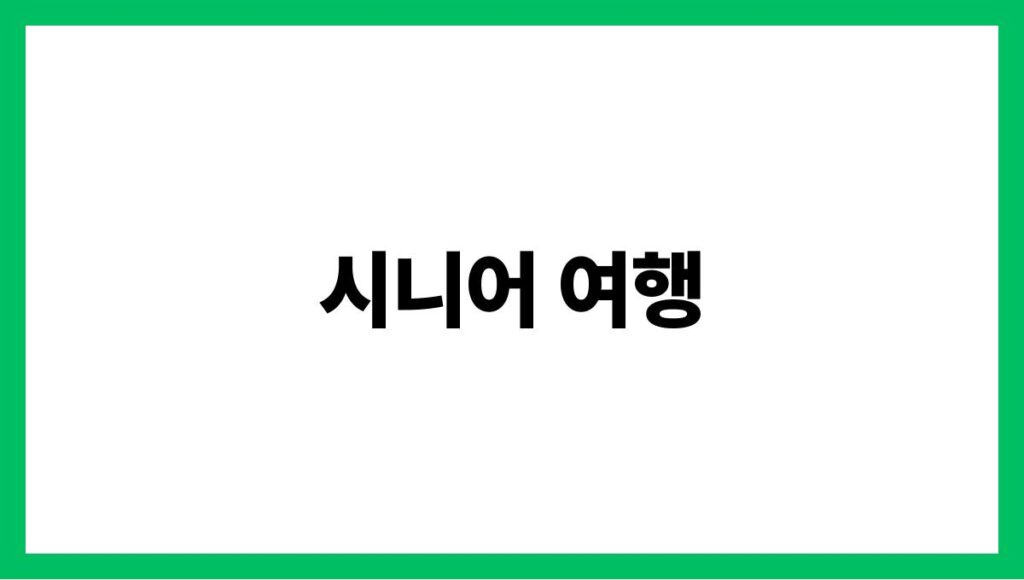 시니어 여행