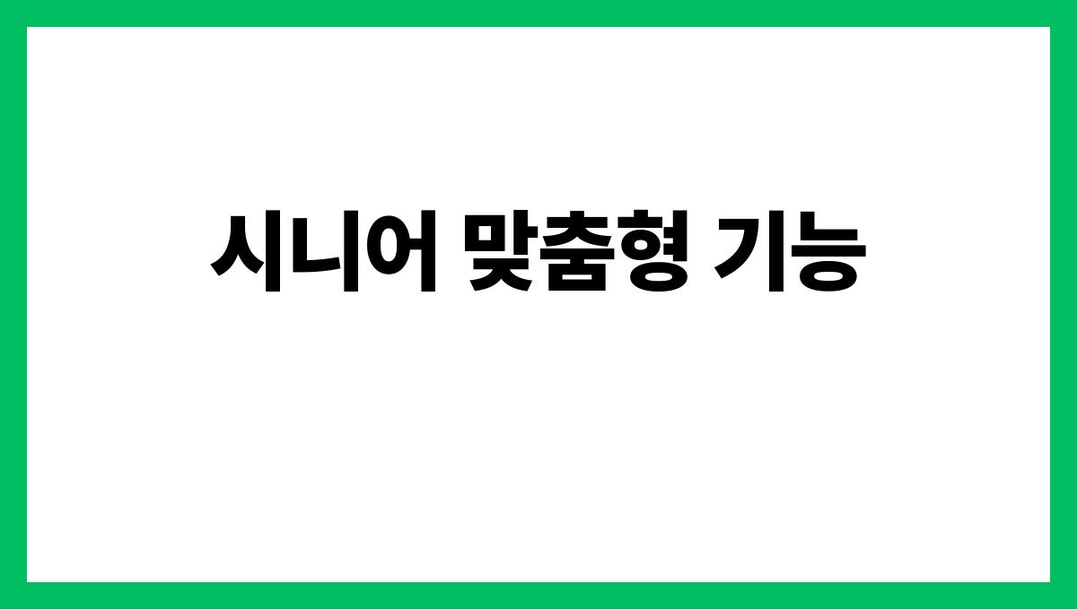 시니어 응급 앱 시니어 맞춤형 기능