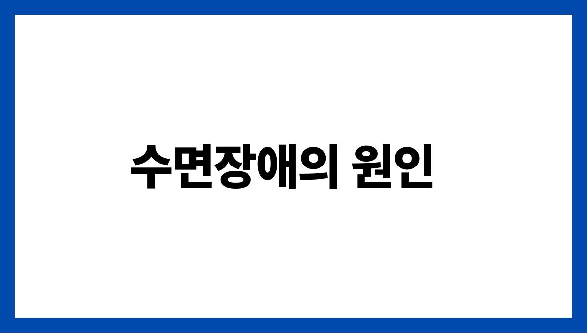 수면장애 수면장애의 원인