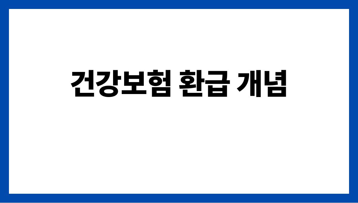 건강보험 환급 건강보험 환급 개념