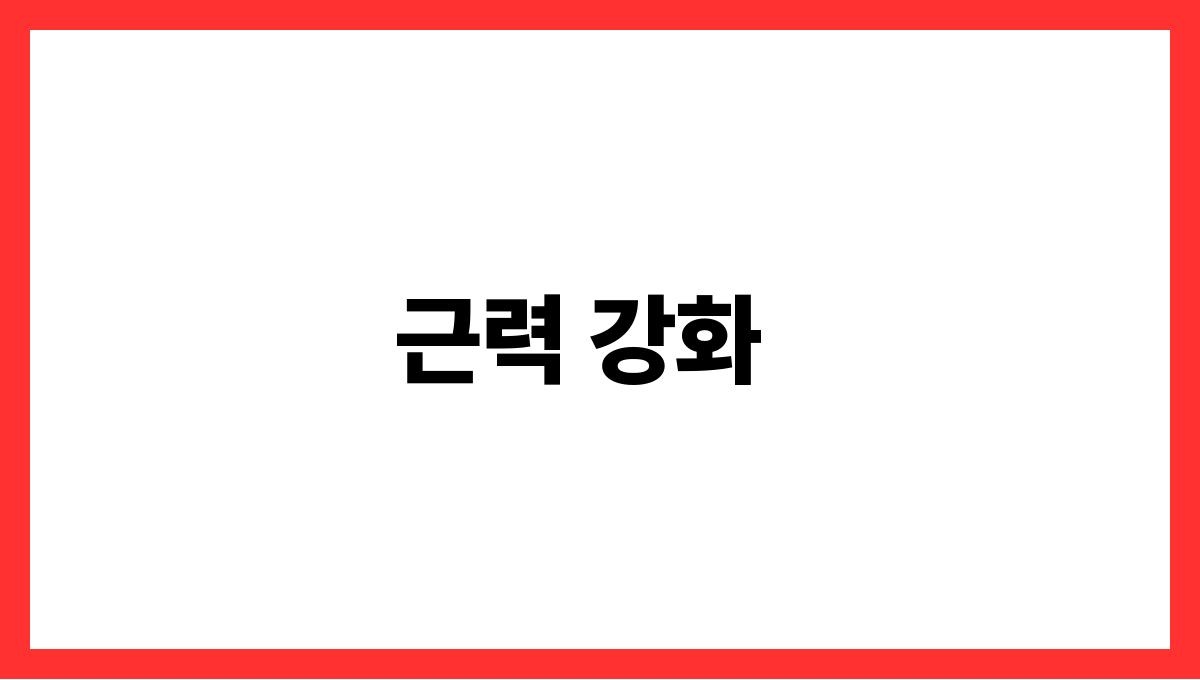 시니어 실내 운동 루틴 근력 강화