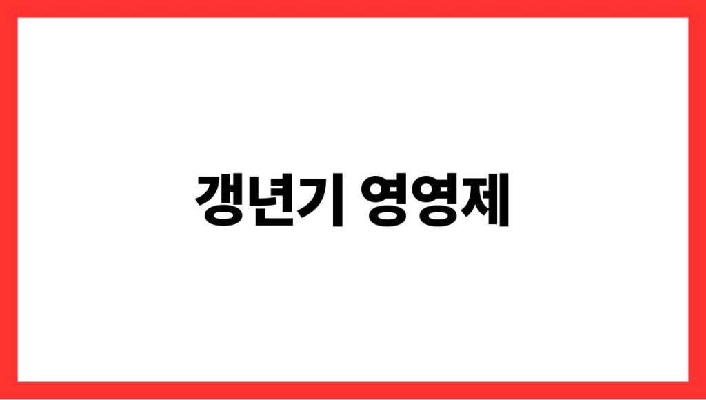 갱년기 영영제