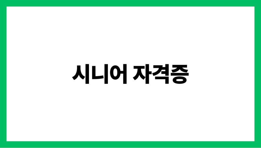 시니어 자격증