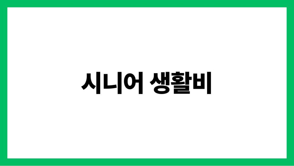 시니어 생활비