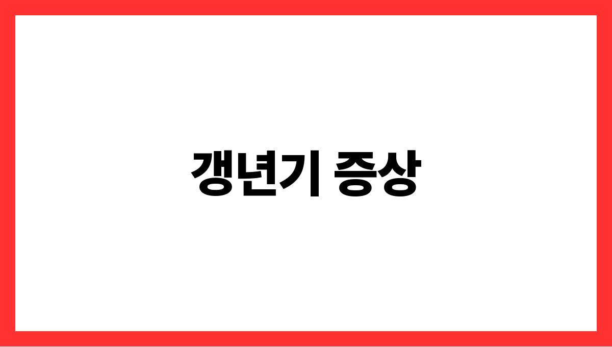 갱년기 영영제 갱년기 