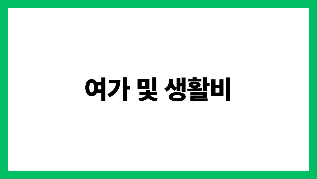 시니어 생활비 여가 및 생
